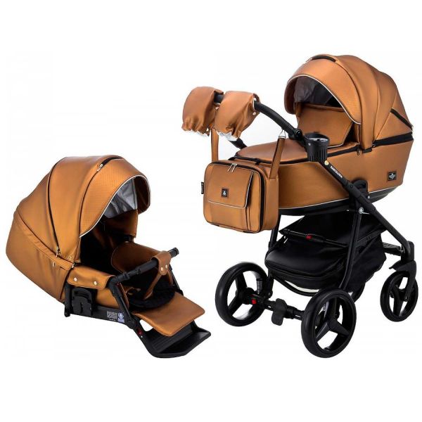Универсальная детская коляска 2 в 1 Adamex Barcelona кожа