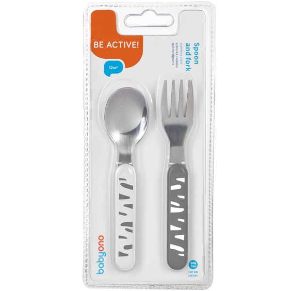 Ложка и вилка из нержавеющей стали BabyOno Ложка и вилка из нержавеющей стали BabyOno