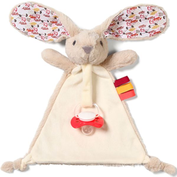 Игрушка-обнимашка Кролик Милли BabyOno 1527 с держателем для пустышки