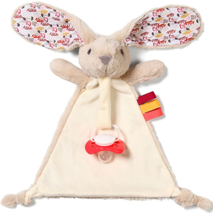 Игрушка-обнимашка Кролик Милли BabyOno 1527 с держателем для пустышки