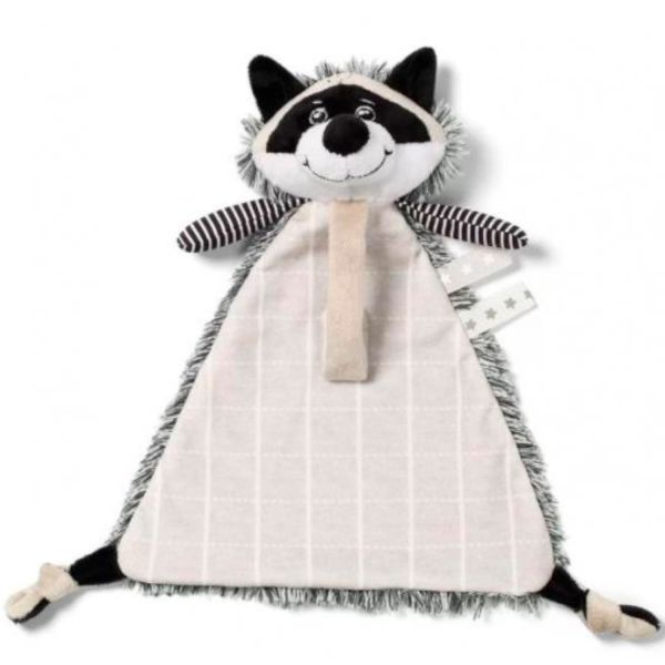 Игрушка-обнимашка Енот Роки BabyOno 747 с держателем для пустышки