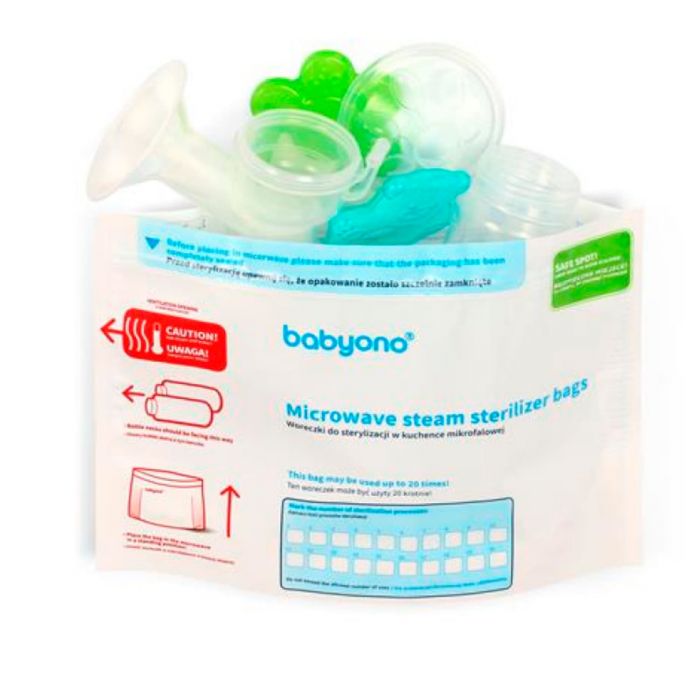 Пакеты для стерилизации в микроволновой печи 5 шт, BabyOno 1038 Пакеты для стерилизации в микроволновой печи 5 шт, BabyOno 1038