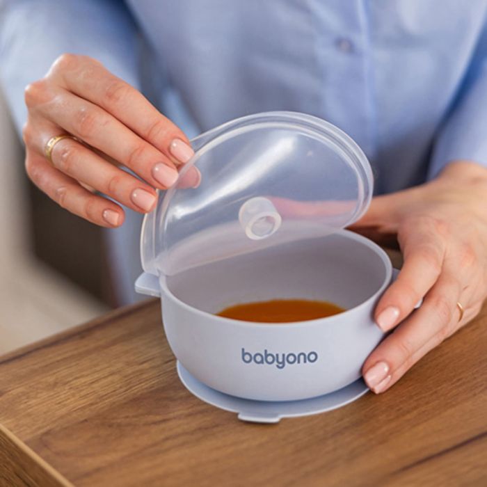 Детская силиконовая миска с присоской и крышкой BabyOno Детская силиконовая миска с присоской и крышкой BabyOno