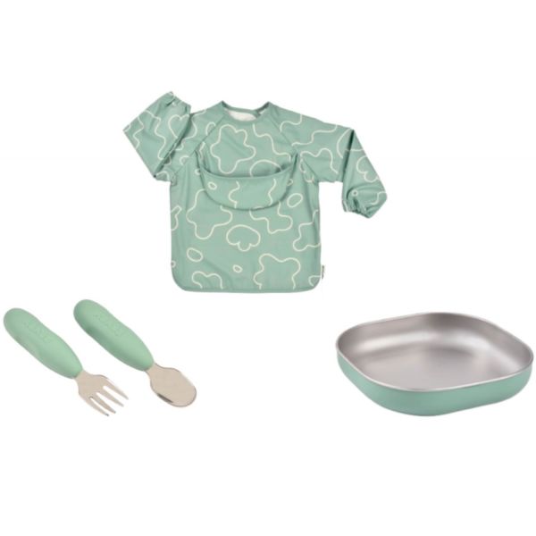 Набор посуды Beaba Savannah Bloom металлический подарочный 4+