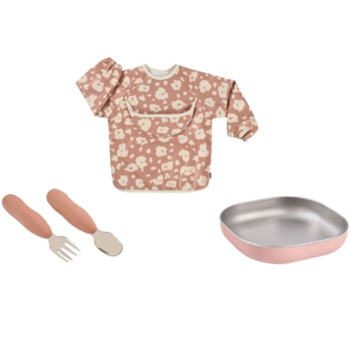 Набор посуды Beaba Savannah Bloom металлический подарочный 4+