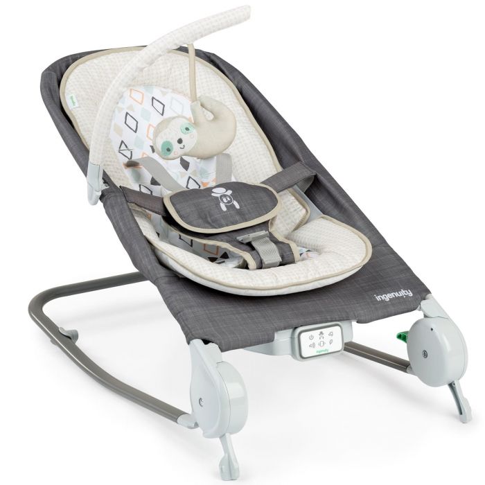 Шезлонг Ingenuity Bright Starts 16853 Parker-Chambray з технологією Happy Belly Grey