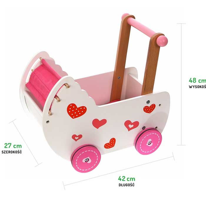 Дерев'яна коляска для ляльок EcoToys 2150