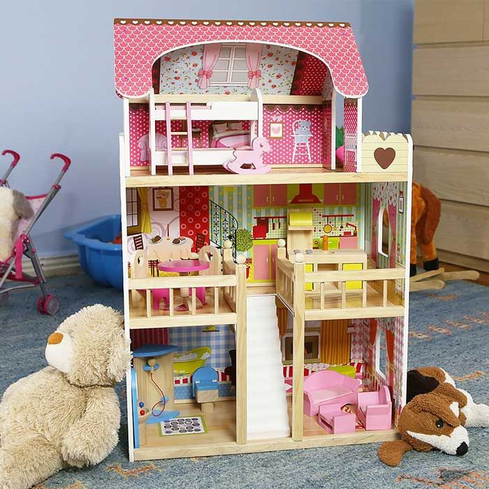 Кукольный домик EcoToys 4109 Малиновая резиденция