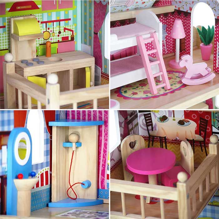 Кукольный домик EcoToys 4109 Малиновая резиденция