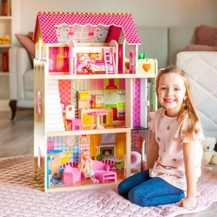 Кукольный домик EcoToys 4120 Малиновая резиденция