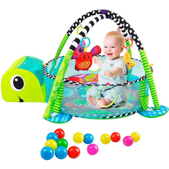 Развивающий коврик 3в1 с игрушками и шариками EcoToys 88967