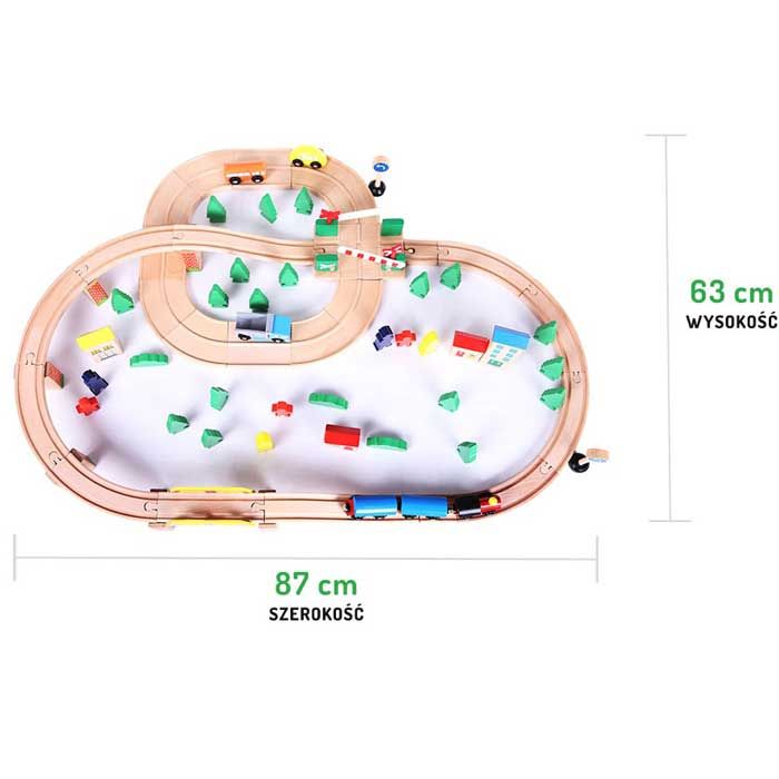 Дерев'яна залізниця 75 елементів EcoToys HJD93940