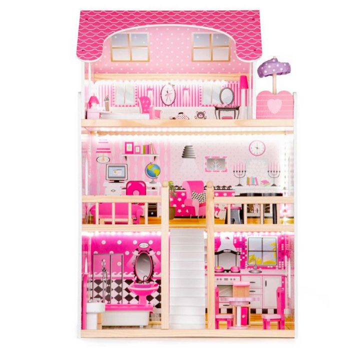 Ляльковий будиночок EcoToys HM006391 Малинова резиденція з підсвічуванням