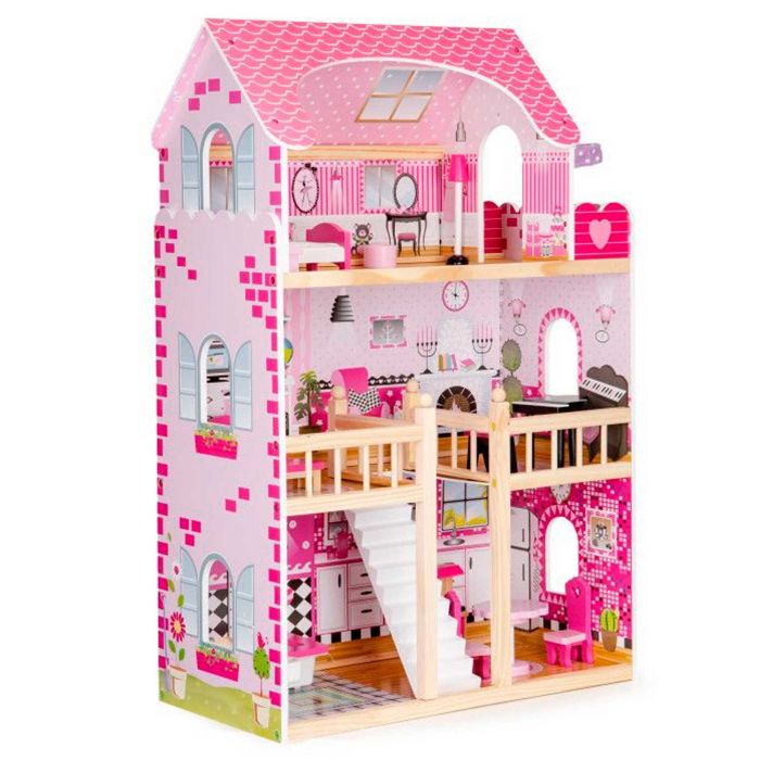 Ляльковий будиночок EcoToys HM006391 Малинова резиденція з підсвічуванням