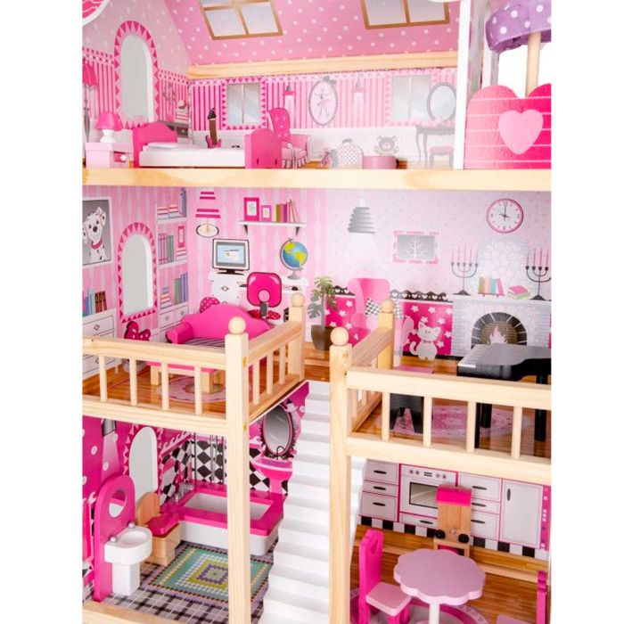 Ляльковий будиночок EcoToys HM006391 Малинова резиденція з підсвічуванням