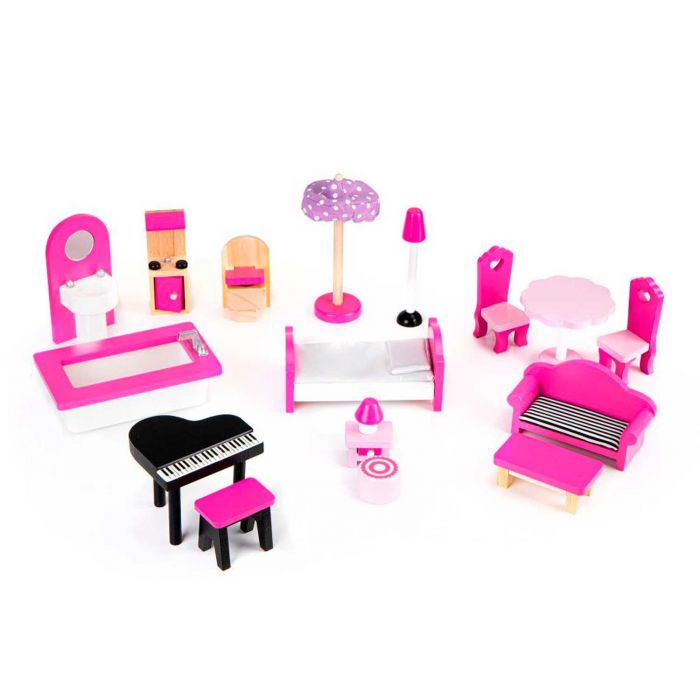 Ляльковий будиночок EcoToys HM006391 Малинова резиденція з підсвічуванням