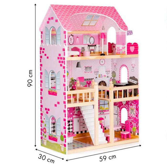 Ляльковий будиночок EcoToys HM006391 Малинова резиденція з підсвічуванням