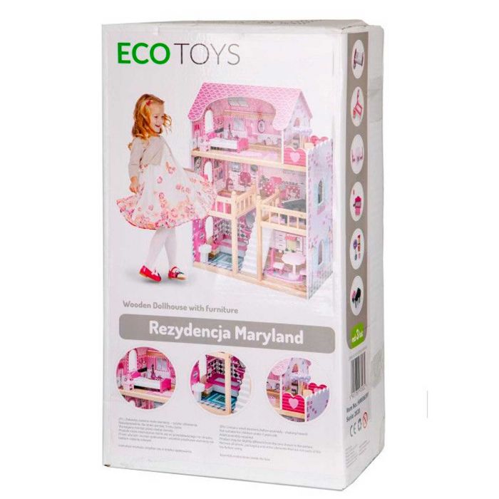 Ляльковий будиночок EcoToys HM006391 Малинова резиденція з підсвічуванням