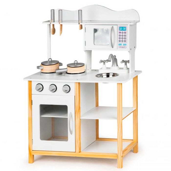 Дерев'яна кухня з аксесуарами EcoToys TK040A White