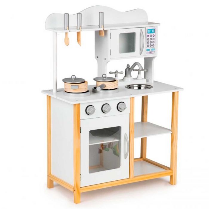 Дерев'яна кухня з аксесуарами EcoToys TK040A White