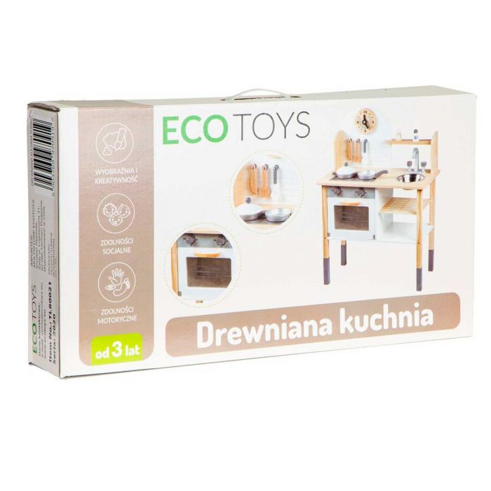 Детская деревянная кухня с аксессуарами EcoToys TL80021