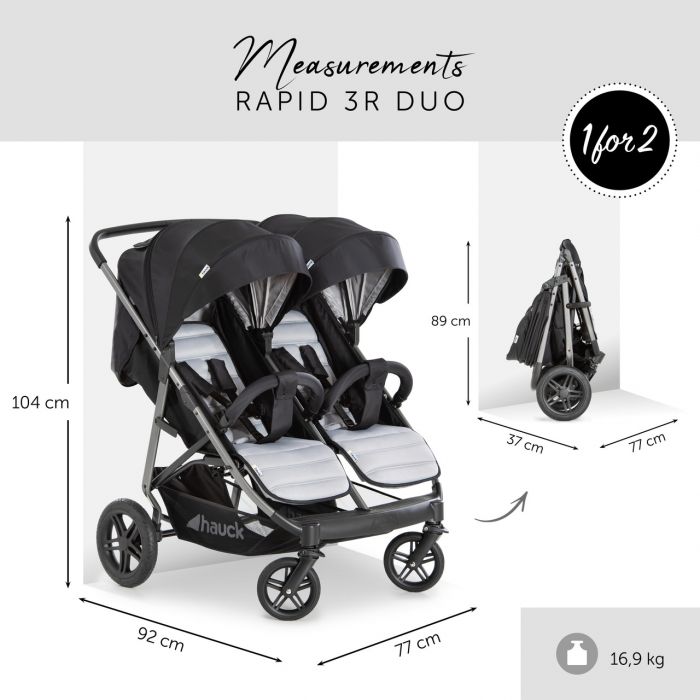 Прогулянкова коляска для двійні Hauck Rapid 3R Duo