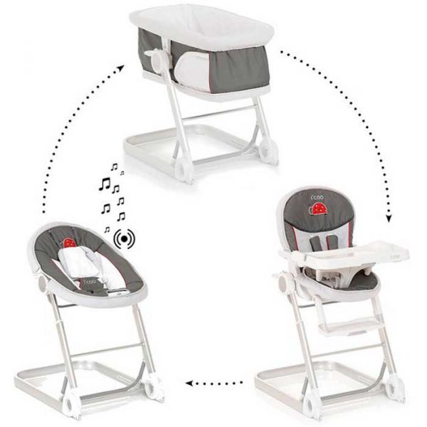 Люлька шезлонг стульчик для кормления ICOO Grow with me 1-2-3