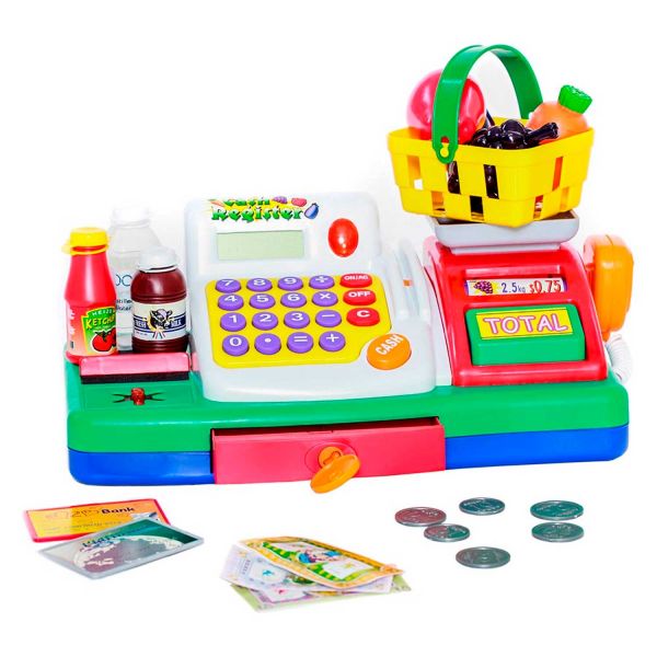 Игрушечный кассовый аппарат с весами и электронным калькулятором Keenway K30251 Игрушечный кассовый аппарат с весами и электронным калькулятором Keenway K30251