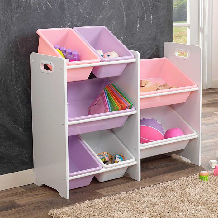 Стеллаж с 7 ящиками KidKraft 15471 Pastel & White