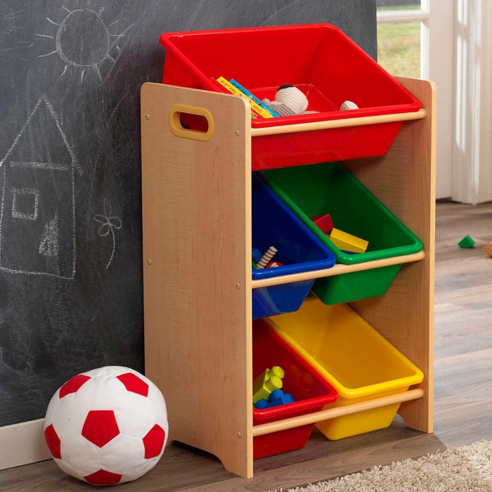Стеллаж с 5 ящиками KidKraft 15472 Primary & Natural