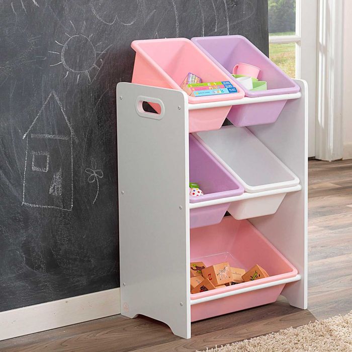 Стеллаж с 5 ящиками KidKraft 15473 Pastel & White