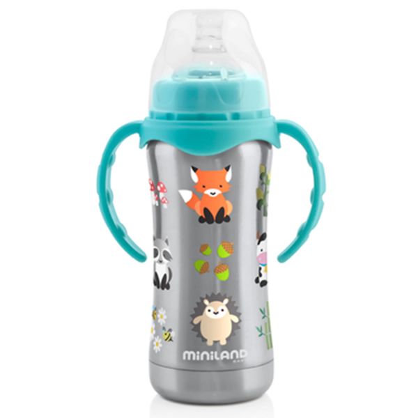 Термопоильник Miniland 89188 Thermobaby Silver с cocкой 180 мл