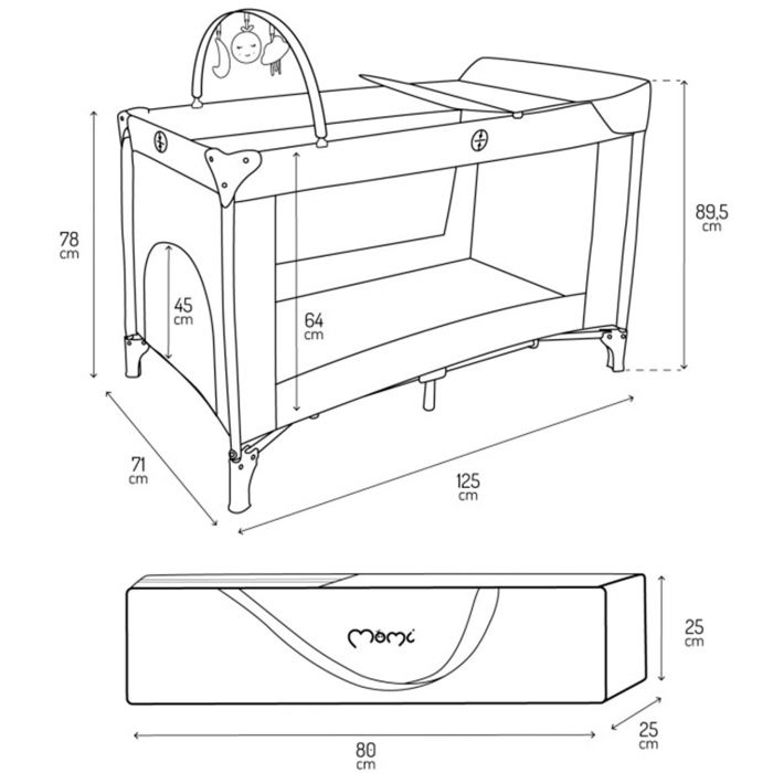 Манеж кровать MoMi Belove Plus