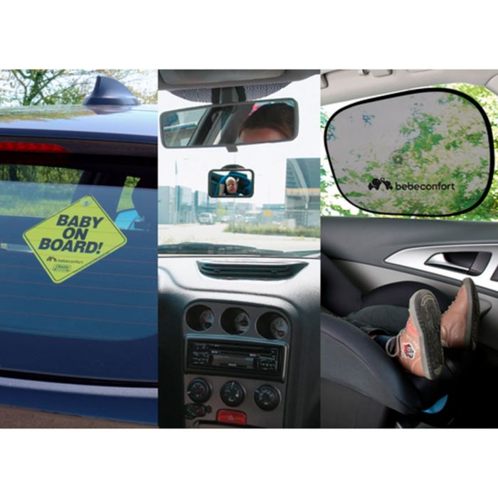 Набор для безопасной поездки Bebe Confort: зеркало, знак, шторка