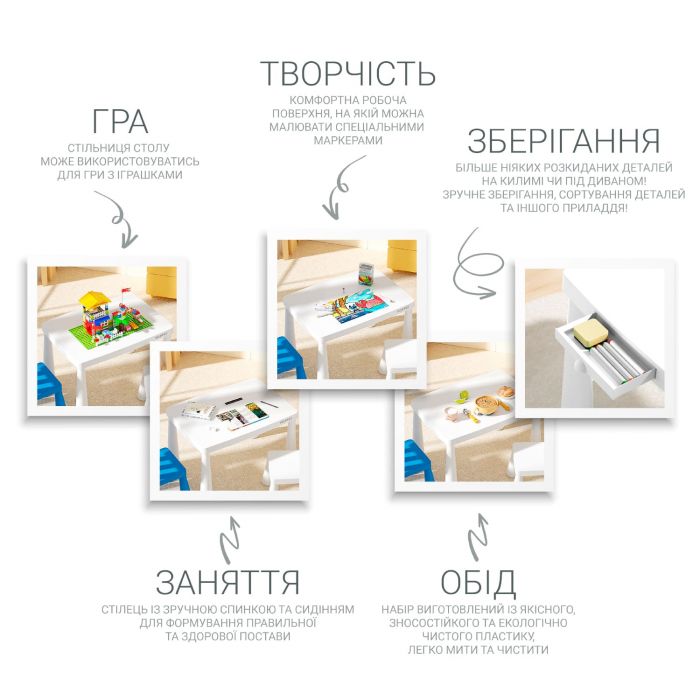 Дитячий столик та стілець Poppet Маммут