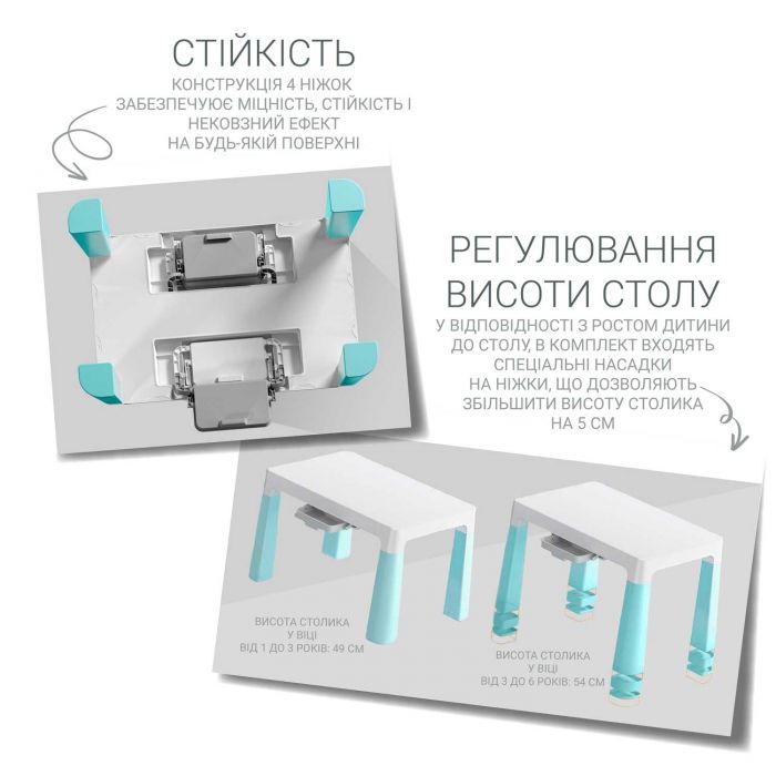 Столик и 2 стульчика Poppet Mono