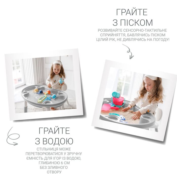 Багатофункціональний столик та стільчик Poppet Multiplay