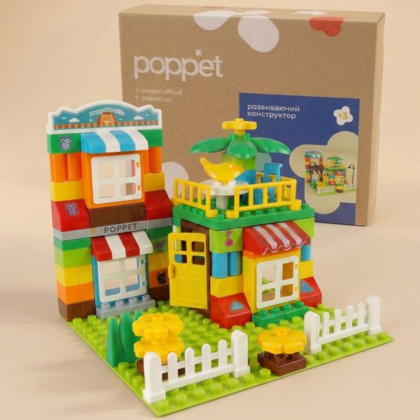 Развивающий конструктор Poppet «Дом мечты», 99 элементов с пластиной