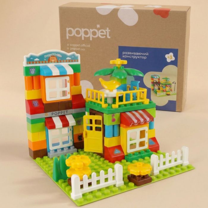 Развивающий конструктор Poppet «Дом мечты», 99 элементов с пластиной