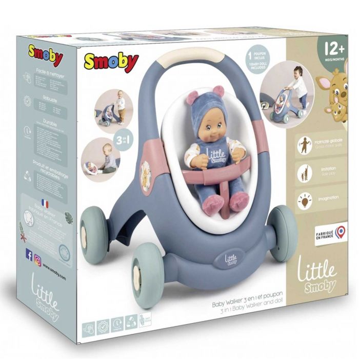 Ходунки коляска з пупсом 3-в-1 Smoby Little 140308