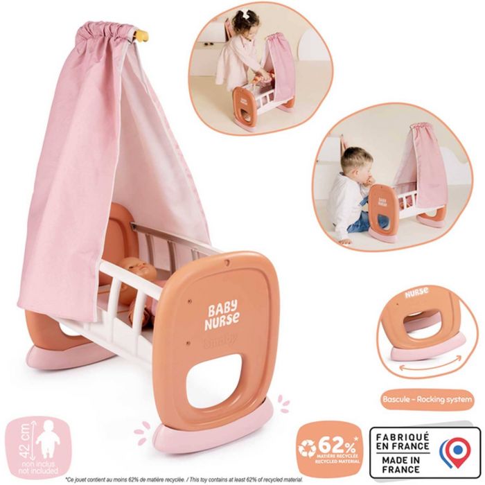 Кроватка для кукол с балдахином Baby Nurse Smoby 220391
