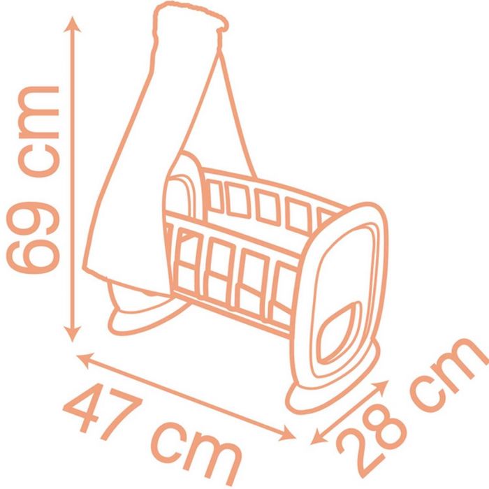 Кроватка для кукол с балдахином Baby Nurse Smoby 220391