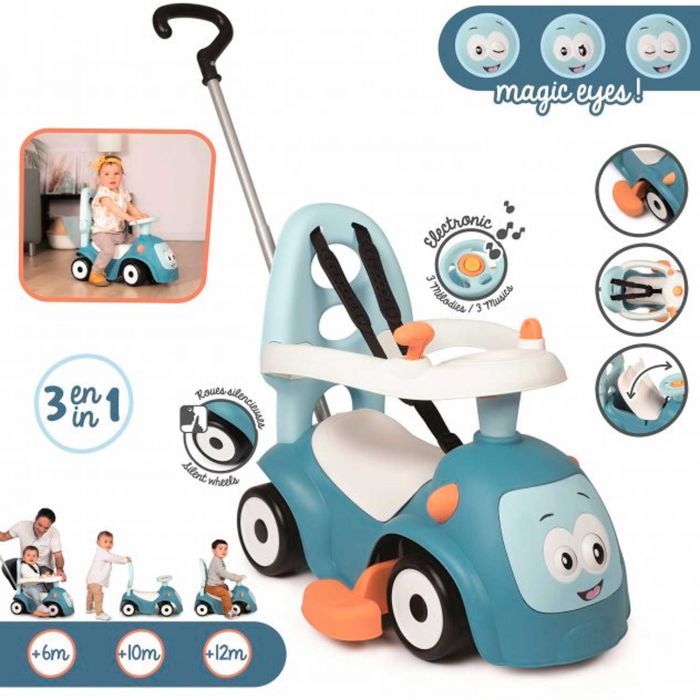 Машинка-каталка Smoby Маестро 3 в 1 з ручкою та звуком