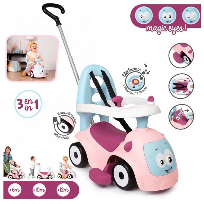 Машинка-каталка Smoby Маестро 3 в 1 з ручкою та звуком