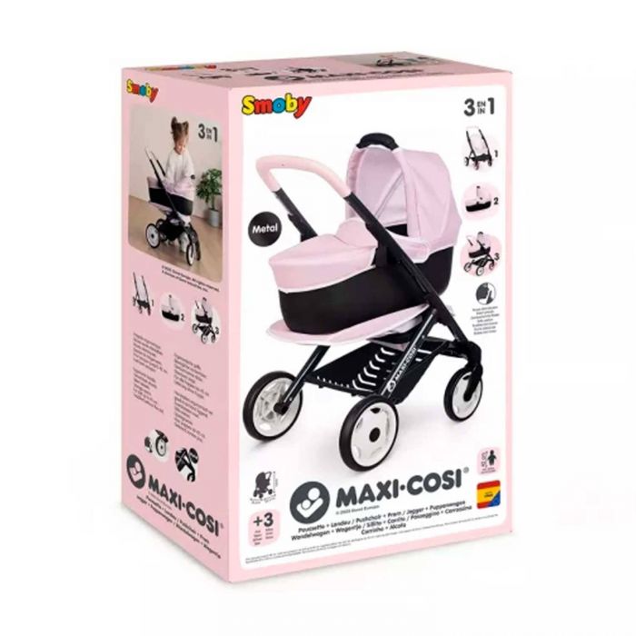 Коляска для ляльок Smoby Maxi-Cosi 3в1 Рожева перлина