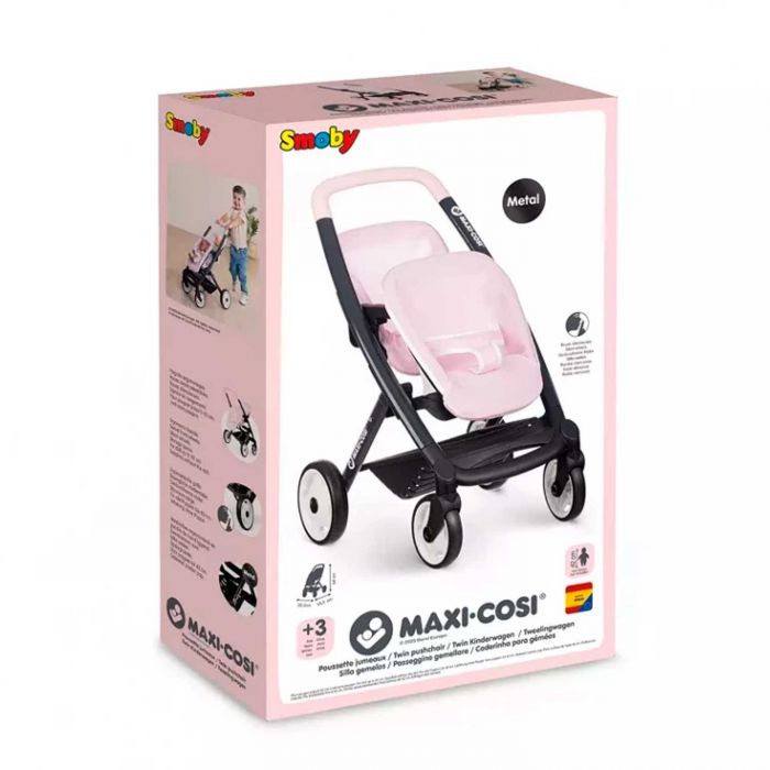 Коляска для 2-х кукол Smoby Maxi-Cosi Розовая жемчужина
