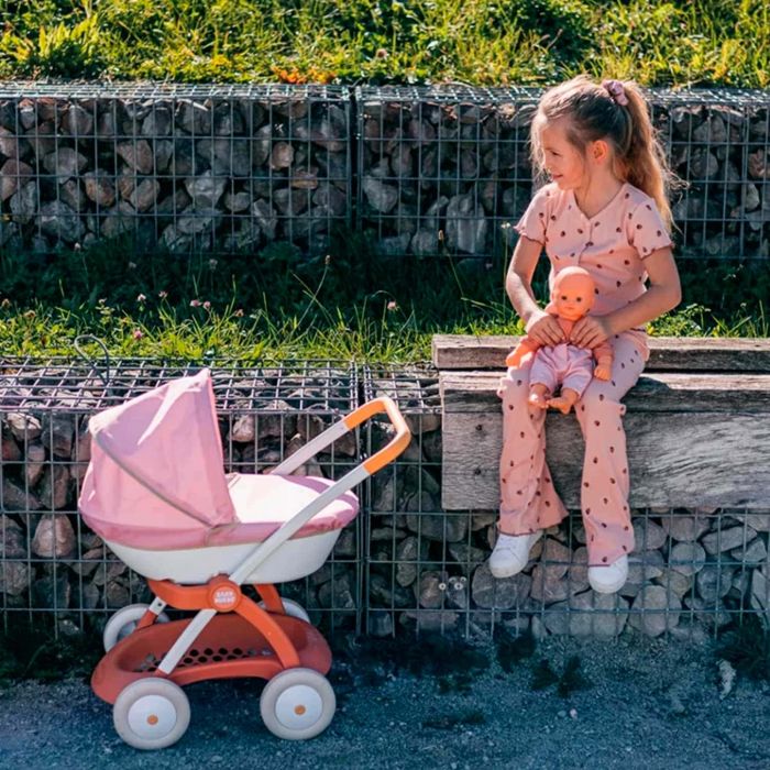 Коляска для ляльок Smoby Baby Nurse Теракотова пудра люлька з кошиком
