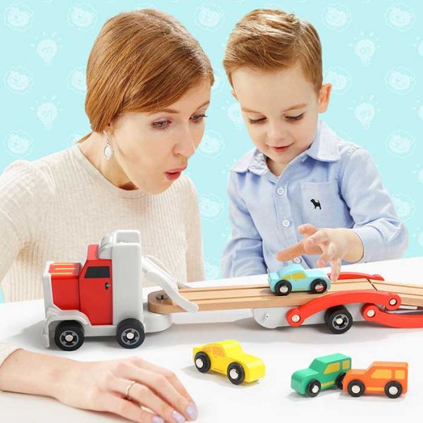 Деревянный автовоз с машинками Top Bright 120327 Деревянный автовоз с машинками Top Bright 120327