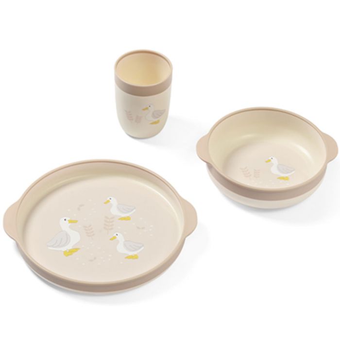 Набор посуды из 3 предметов с присосками Фермер Babyono 1565 Набор посуды из 3 предметов с присосками Фермер Babyono 1565