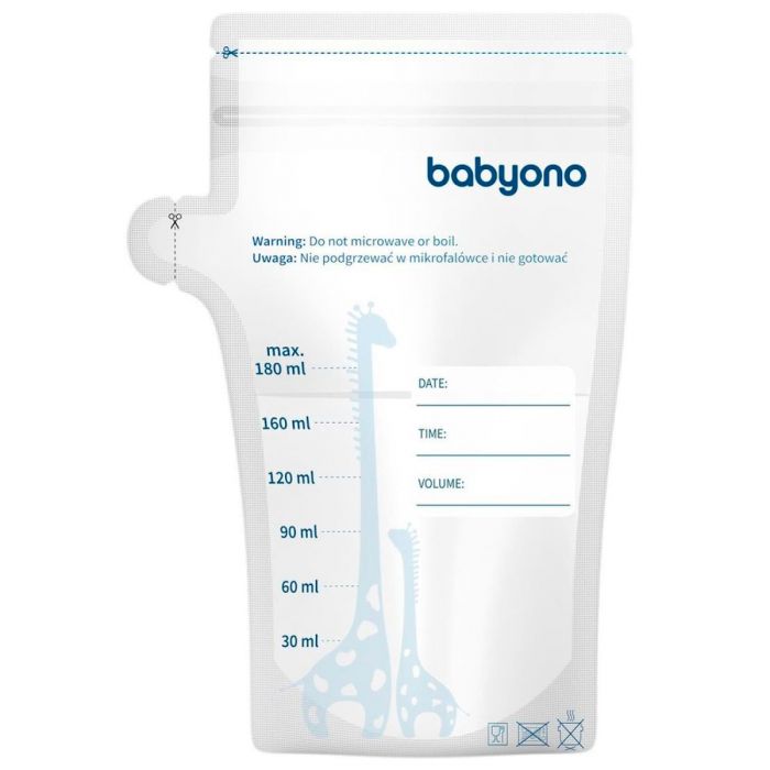 Пакеты для хранения грудного молока 180 мл, BabyOno 1084 (30 шт) Пакеты для хранения грудного молока 180 мл, BabyOno 1084 (30 шт)